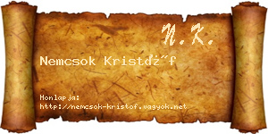 Nemcsok Kristóf névjegykártya